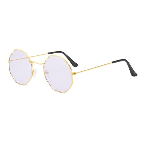 Image of New 2025 Polygon Creative transparent Ocean Lens Sunglasses Octagonal Sunglasses Metal Frame