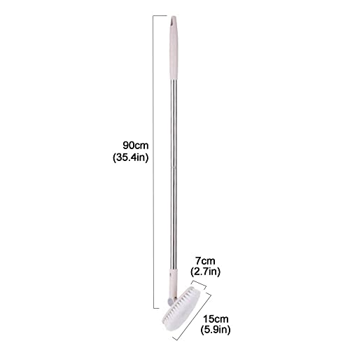 Floor Scrub Brush Bathroom Bathtub Shower Tile Grout Scrubber Rotatable And Long Handled Scrub Brush Rotatable Brush Head Floor Brush #TOP7