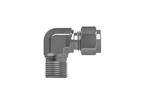 RADWELL VERIFIED SUBSTITUTE SS-400-2-4-SUB 1/4-1/4 (Tube OD - Male NPT), 316SS, Replaces SWAGELOK Part # SS-400-2-4, Double Ferrule, Male Elbow