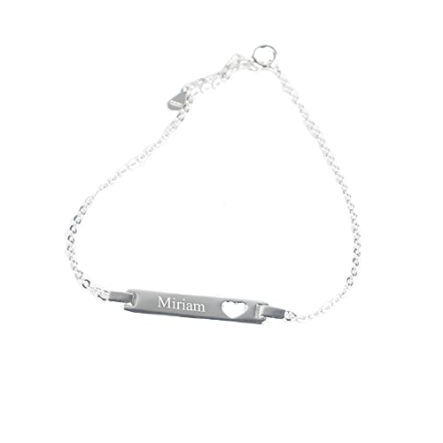 Esclava plata corazón grabada