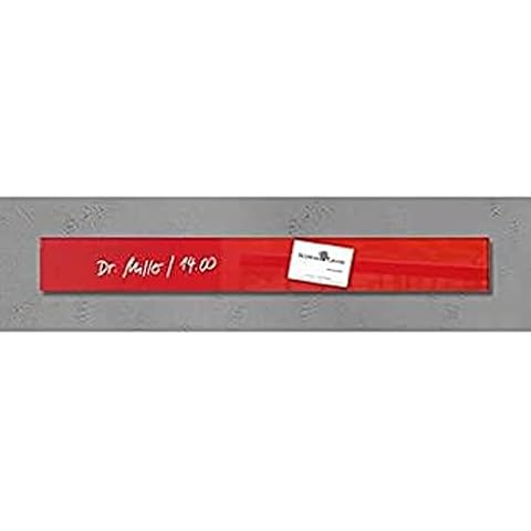 SIGEL GL139 kleines Glas-Magnetboard 6,5 x 55 cm rot Cover