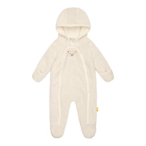 Steiff Baby Girls Overall Einteiler Fleece, Antique White, 80