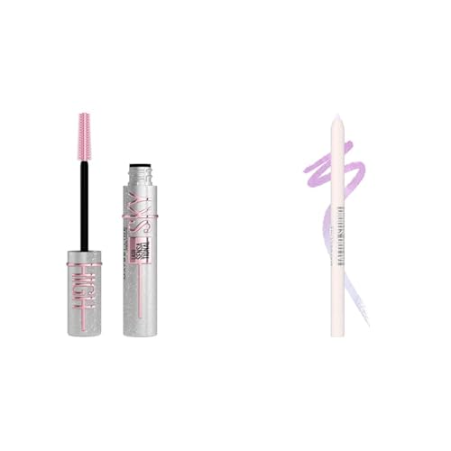 Maybelline Lash Sensational Sky High Glitter Mascara and Tattoo Studio Eyeliner Bundle, Includes 1 Mascara in Space Diamond and 1 Gel Eyeliner in Stardust Chrome for Glitter Eye Makeup