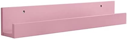 House & Homestyle Set of Pink Wall Shelves, Floating Painted Wood Effect Shelving, Wall Mounted Storage for Bedrooms, Bathrooms, Living Rooms or Home Office  Pink (60 x 8 cm)