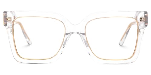 Image of VOOGLAM Square Blue Light Glasses for Women Men Anti Eyestrain Dry Eyes Computer Phone TV Eyewear Ibrahim