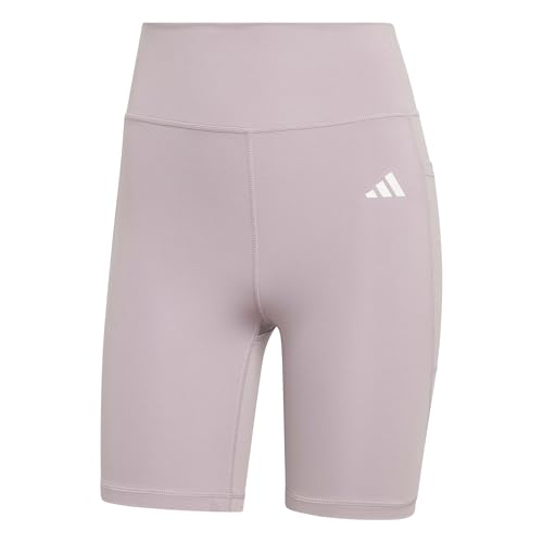 adidas Donna Optime Essentials Stash Pocket 7inch Short Leggings, preloved fig, XXS