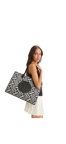 Image of Tory Burch Large Ella Shoulder Tote Bag (Prismatic Logo)