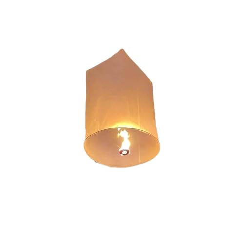 LVYUDS Fiesta Linternas Chinas Del Cielo Seguros Farolillos Voladores Con Bolígrafo Escribe Tu Deseo Confía Tus Esperanzas Para Ocasiones Festivas(Blanco,1pcs,1.2m)