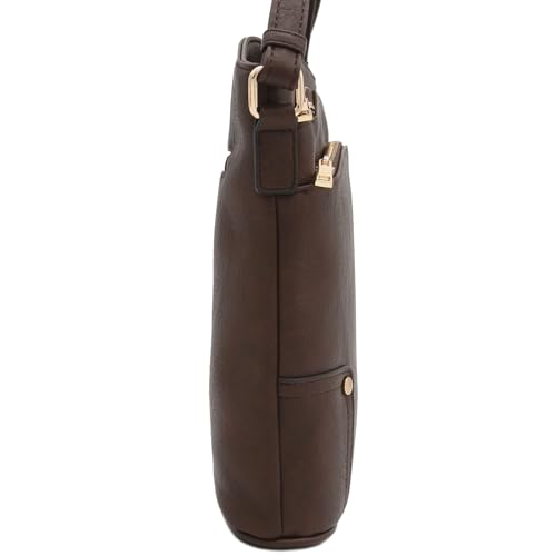 Image of ALYSSA Triple Zip Pocket Large Crossbody Bag