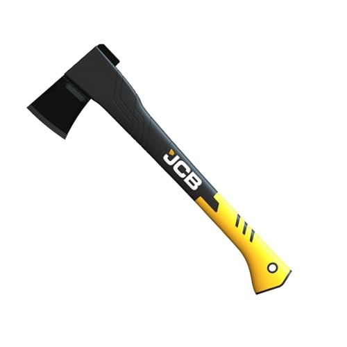 JCB Splitting Axe, 20” (50cm) Reinforced Fiberglass Handle, Ergonomic Anti-Slip Grip, Protective Sheath Included, Split Small to Medium-sized Logs, Firewood, and Kindling