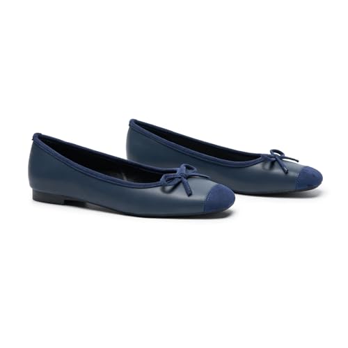 Image of C.Paravano Ballet Flats | Square Toe Shoes | Bow Slip Ons | Ballet Shoes for Women | Dressy Flats for Women