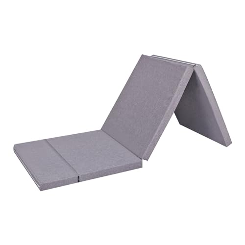 Colchón plegable individual, colchón de triple pliegue con funda lavable, colchón de sofá cama de doble cara para viajes, camping, colchón de invitados plegable para ahorrar espacio (180 x 60 x 5 cm,