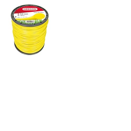 Oregon Yellow Round 3mm Strimmer Line, Trimmer Line Tackles Long Grass, Weeds, Edges & Thick Vegetation, Professional Heavy Duty Nylon Strimmer Wire, Fits Most Standard Models, 3.0mm x 169m (69-371-Y)