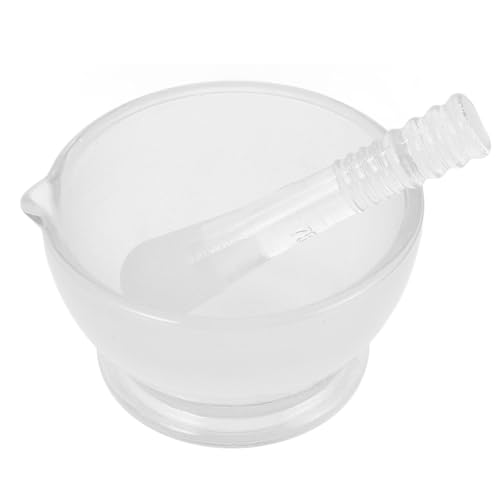 HEANUJJ Juego de Mortero y Cuenco de Resistente a Roturas de 75 Ml con Base Antideslizante y Accesorio de Mano para Moler para Cocina y
