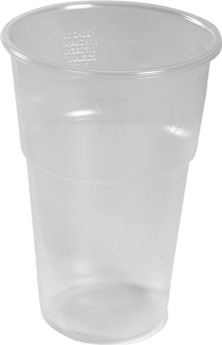 ABENA Plastic Beer Glasses 400ml Pack of 50 Disposable Clear Pint Glasses