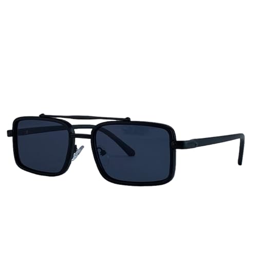 Lunettes de soleil rectangulaires steampunk homme vintage luxe UV400 pour look rétro chic