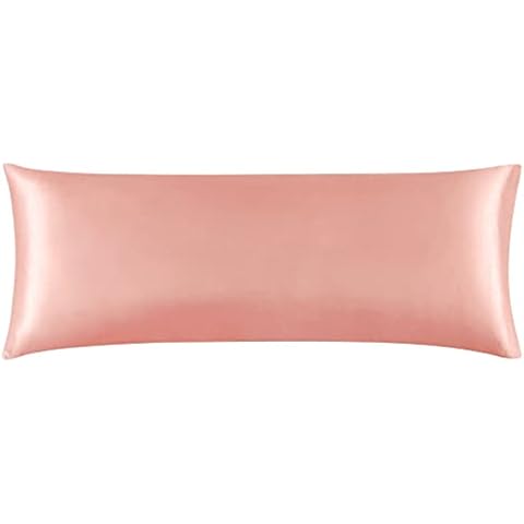 EHEYCIGA Satin Pillowcase for Hair and Skin Silk Pillowcase Coral Soft Pillow Cases Body Size 20X54 Inches with Envelope Closure Cover