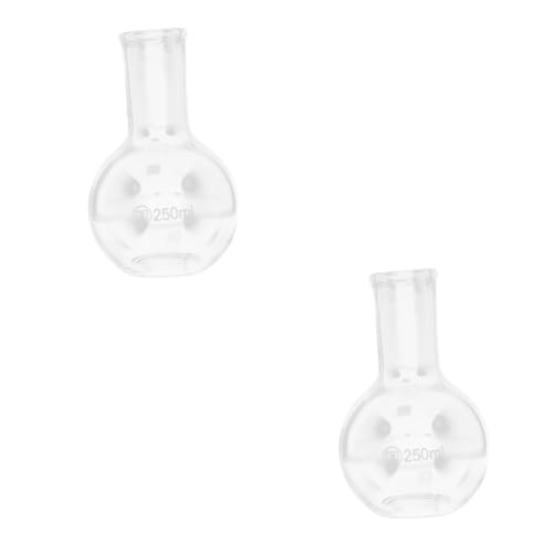 Flacon Verre Clair De Laboratoire Flasque Scientifique à Fond Plat Pour Expériences Chimiques 2pcs
