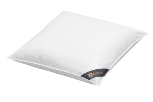 Spessarttraum Daunenkissen 3-Kammer Bronze, 80x80, Kopfkissen, 80x80 Daunen Kissen, Made in Germany, Oekotex, Nomite (allergikergeeignet)