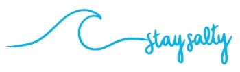 Image of Stay Salty - (5 x 2 Light Blue) - Vinyl Decal - for Windshild, Windows, Bumpers, Laptops, Phones