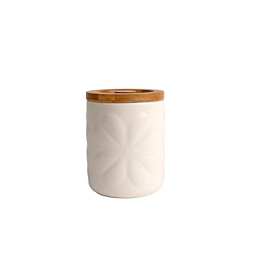 Image of BEAU & ELLIOT Carnaby Ceramic Embossed Storage Jar (Ivory)