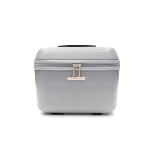 R RONCATO Neceser rígido con correa 19 x 27 x 34 cm, plateado, BEAUTY CASE, Clásico
