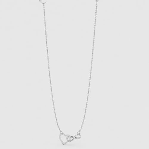 Image of Miss Highness 925 Pure Silver Heart Infinity Pendant Necklace for Women & Girls | Daily Wear Silver Jewellery with Authenticity Certificate | Gift for Girlfriend Wife | With Chain Pendant