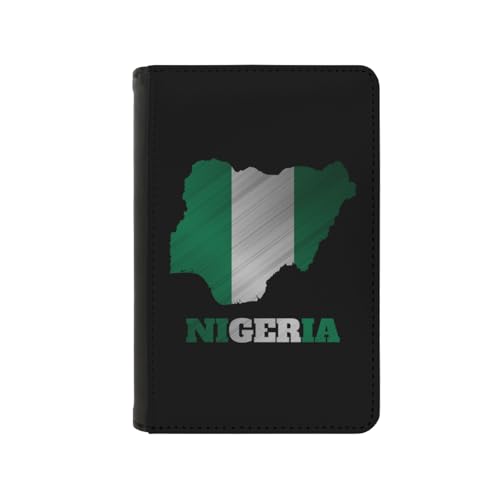 Passport Holder Cover Nigeria Nigerian Flag Map PU Leather Case Wallet Passport Book Protector for Women Men Flying Travel Fashion Gift