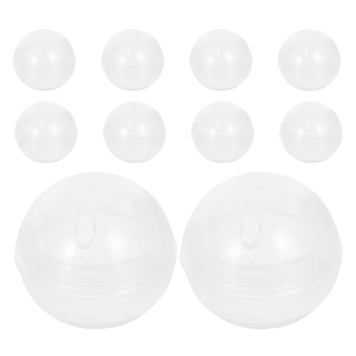 iplusmile Kleine Plastikkugeln: 10 Stück Mini transparente Plastik Bastelkugeln zum Befüllen von Weihnachtskugeln Runde Kapseln für Greifer Kaugummiautomat Eier zum Spielen 1.8cm