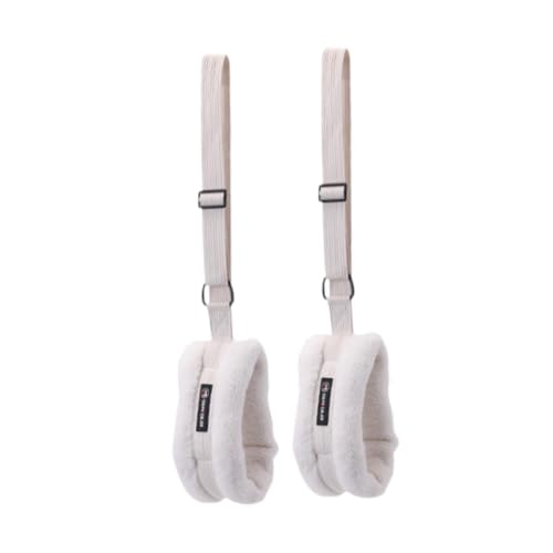 FytStycale 2Pcs Pilates Plush Straps Resistance Bands Adjustable Stability Soft Fitness Straps Equipment for Men Home Hand Leg Adults, White and Small