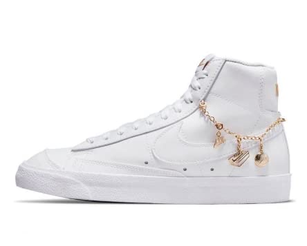 Nike Women's Blazer MID 77 Sneaker, White/White-metallic Gold, 6.5