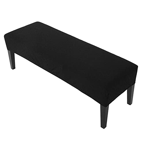 Calidaka Dining Bench Cover Elastic Chair Covers Polyester Spandex Stretch Jacquard Dining Bench Cover Removable Dining Chair Cover(Black) #TOP27