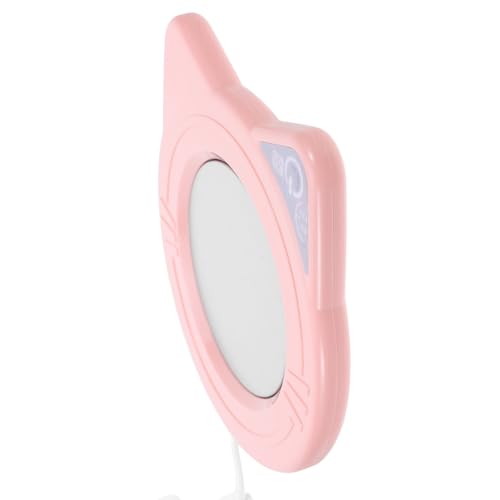 FINISPERSOO Cat-Shaped USB Coffee Mug Warmer Electric Beverage Heating Cup Coaster Constant Temperature Cute Pink USB Powered Hot Drink Warmer for Office and Home Use