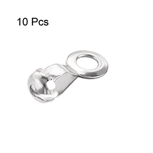 uxcell Conector de corrente esférica, 6 mm 6,5 mm laço de crimpagem conexão de aço inoxidável, pacot
