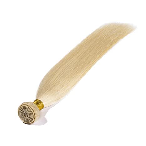 Blonde 613 Brazilian Straight Remy Virgin Platinum Human Hair Weft Bundle (18 Inch)