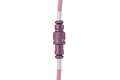 Glorious Coiled Keyboard Cable USB C Artisan Braided Cable for Mechanical Gaming Keyboard - Pixel Pink
