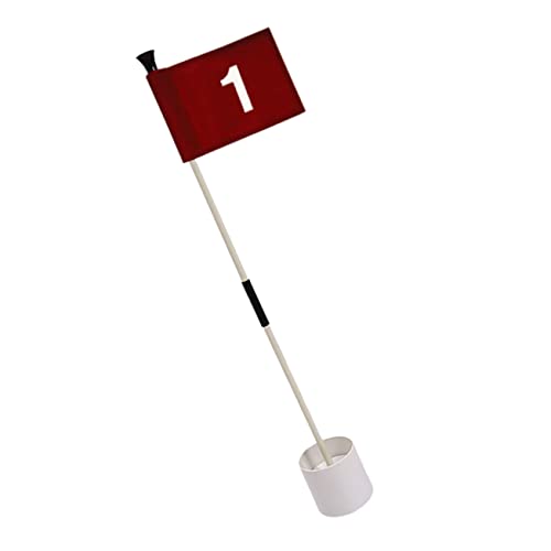 OSOLADY 1Set Bright Golfing Flag and Flagpole Durable Base Lightweight Pole Removable Design for Enhanced Putting Practice Golf Training Equipment for Improved