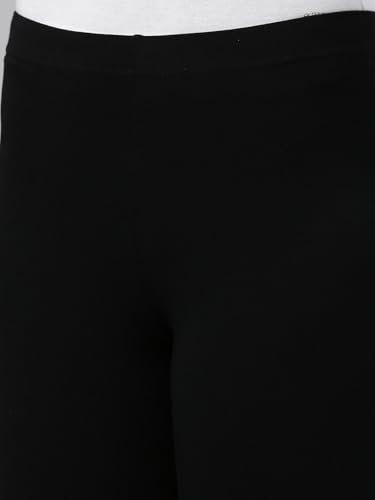 Image of GO COLORS Soft Cotton Stretch Cropped Leggings for Women | Breathable, Mid Rise