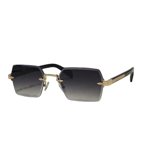 Lunettes de soleil sans monture homme rectangulaires style vintage chic