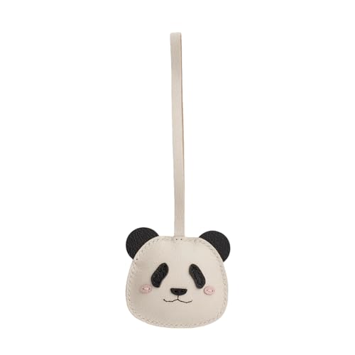 Leather Panda Charm for Handbags, Purses, Totes, Keychains and Cars Handmade with Alran Sully Goatskin (Metal-clasp strap) (Leather strap)