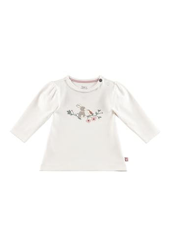 Sterntaler Langarmshirt Emmi Vogel - Baby Shirt aus weichem Baumwolljersey mit Esel Emmi Girl Print - Mädchen Longsleeve mit Häkelkanten - weiche Baby und Kinder Bekleidung ab Geburt - Ecru, Größe 86