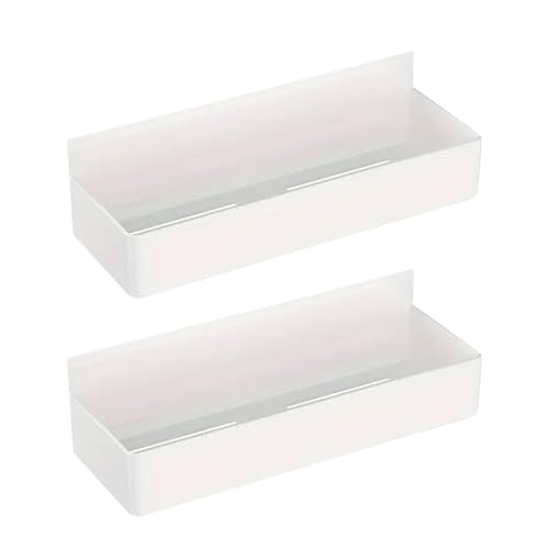 マグネット 浴室用ラック ABS樹脂 防水と防錆 バスルーム キッチン/風呂場/洗面所 収納ラック 水切り 壁棚 2段式 ホワイト 約W28 x D10x H7.5cm