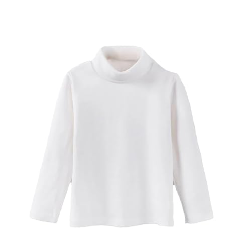 Topes Mampara Ducha Alto para niños 2024, Camisetas de Manga Larga de Mezcla de algodón para Hombres y Mujeres con Partes Superiores cálidas Topes Perfil (White, 7-8 Years)