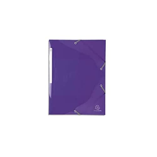 EXACOMPTA Chemise 3 rabats et élastique Iderama en polypropylène 5/10e, coloris violet