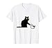 Chat avec café - Noire chats avec tasse de café T-Shirt