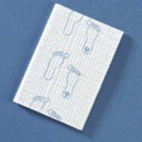 Footprint Procedure Towel, 13-1/2 X 18 Inch White/Mauve Footprints NonSterile, 70192N - CASE of 500