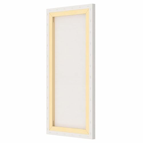 Image of Artist Standard Series 10 Oz (440 GSM) 100% Cotton Pre-Stretched Canvas with Wooden Frame 18x40 mm | Primed Canvas Stretched for Oil & Acrylic Painting 12 inch x 24 inch (30x60 cm), Pack of 4