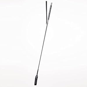 Demonia Schwarze Peitsche Ledergerte - 71 cm