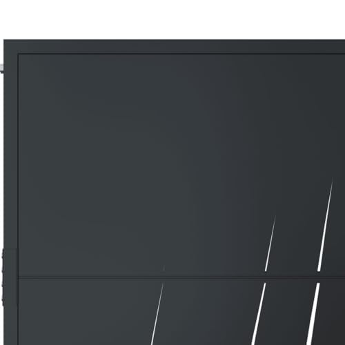 vidaXL Garden Gate, Locking Fence Gate, Hinged Gate for Patio Outdoor, Entrance Barrier Decorative Door, Anthracite 41.3"x41.3" Steel Grass Design