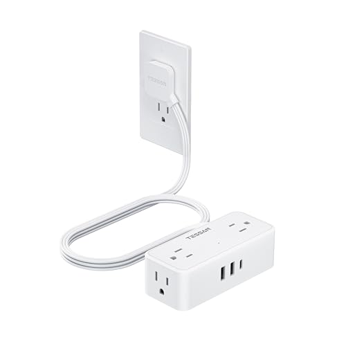 TESSAN Surge Protector Flat Extension Cord Indoor, 5 Feet by TESSAN - Used condition - CA$26.38